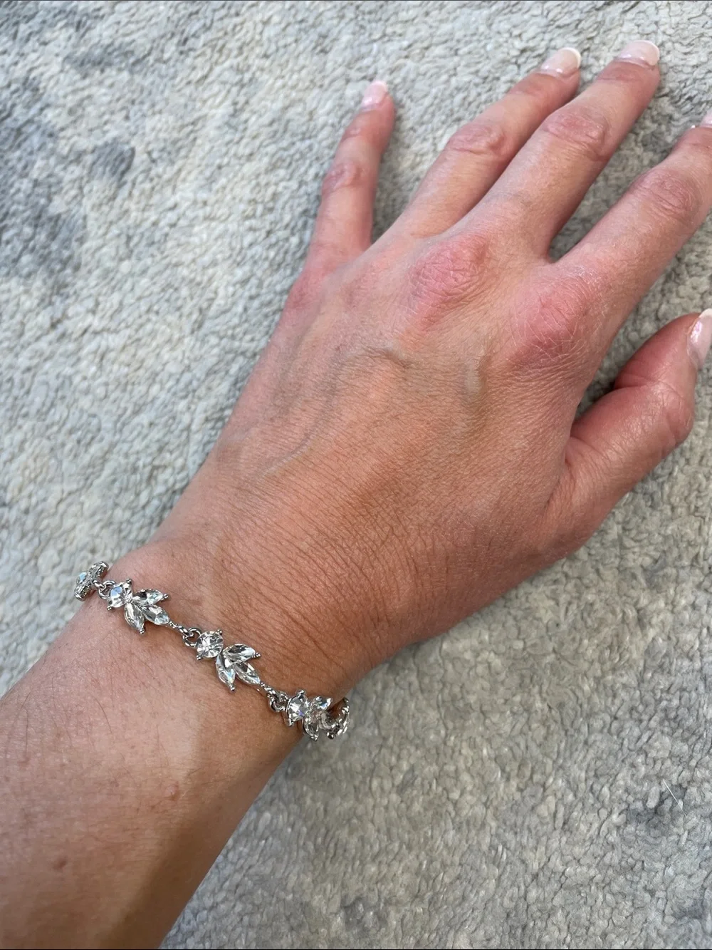 New Jim Ball Cubic Zirconia Marquise Vine Leaf Tennis Bracelet